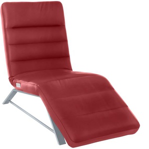 Relaxliege W.SCHILLIG daily dreams Sofas Gr. B/H/T: 65 cm x 91 cm x 170 cm, Longlife Xtra-Leder Z59, mit Kopfteilverstellung-mit Doppelmotor-mit Akku, rot (ruby red z59) Relaxliegen Sofas Funktionsliege wahlweise mit Motor, Gestell matt, Breite 65 cm