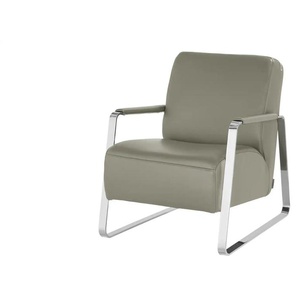 W.SCHILLIG Sessel aus Leder 17350 Quadroo ¦ grau ¦ Maße (cm): B: 65 H: 82 T: 82.0