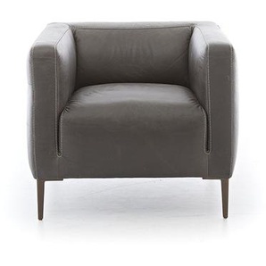 W.SCHILLIG Sessel capriccio 11560 ME Leder Z83/95 graphite mit Kontrastfaden