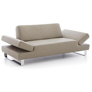W.SCHILLIG Sofa taboo 22070 NL Leder Z59/21 stone mit Kontrastfaden