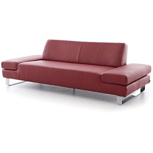 W.SCHILLIG Sofa taboo 22070 PL Leder Z59/10 ruby red m. Kontrastnaht