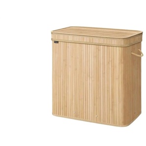 Wäschekorb - holzfarben - Naturfaser,Metall,Baumwolle - 62,5 cm - 24 cm | Möbel Kraft