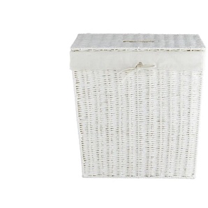 Wäschekorb mit Deckel - weiß - Materialmix - 45 cm - 45,5 cm - cm 30,0 | Möbel Kraft