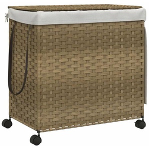 Wäschekorb mit Rollen 60x35x60,5 cm Rattan Vidaxl