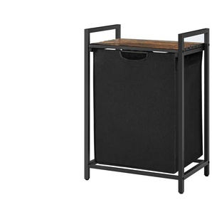 Wäschekorb - schwarz - Stoff,Metall,Holzwerkstoff - 50 cm - 72 cm | Möbel Kraft