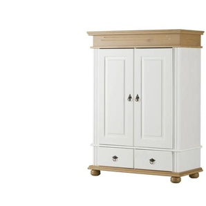 Wäscheschrank Massivholz  2-türig Fehmarn ¦ weiß ¦ Maße (cm): B: 101 H: 136 T: 46.0