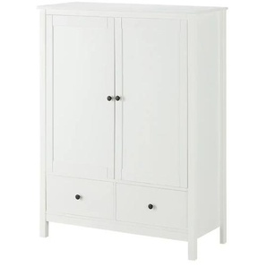 Wäscheschrank Massivholz - weiß - Materialmix - 106 cm - 140 cm - cm 45,0 | Möbel Kraft
