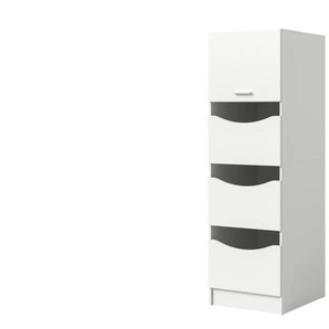 Wäscheschrank - weiß - Materialmix - 60 cm - 195 cm | Möbel Kraft