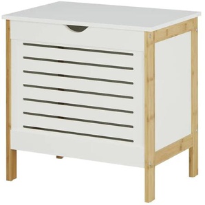 Wäschetruhe - weiß - Materialmix - 52 cm - 52 cm - cm 36,0 | Möbel Kraft