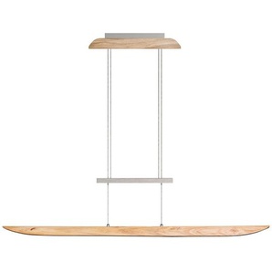 Waldwelt Led-Hängeleuchte Montafon, Holz, Asteiche, furniert, länglich,länglich, 18x150x120 cm, Made in Germany, höhenverstellbar, 4-fach schaltbar,