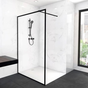 Walk-in-Dusche MARWELL MARWELL CITY Duschwände Gr. B/H: 120 cm x 200 cm, mit Antikalk-Versiegelung, schwarz (matt, schwarz) Duschen