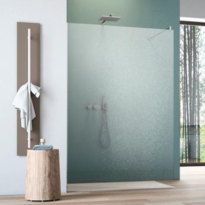 Walk-in-Dusche MAW BY GEO flex A-W001C Duschwände Gr. B/H: 76 cm x 200 cm, beidseitig montierbar, mit Antikalk-Versiegelung, farblos (silberfarben) Duschen Crash-Glas klar