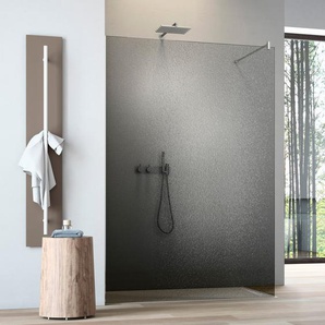 Walk-in-Dusche MAW BY GEO flex A-W001CEG Duschwände Gr. B/H: 116 cm x 200 cm, beidseitig montierbar, mit Antikalk-Versiegelung, grau (silberfarben) Duschen