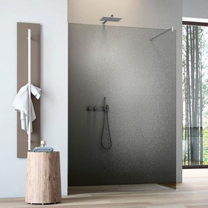 Walk-in-Dusche MAW BY GEO flex A-W001CEG Duschwände Gr. B/H: 136 cm x 200 cm, beidseitig montierbar, mit Antikalk-Versiegelung, grau (silberfarben) Duschen