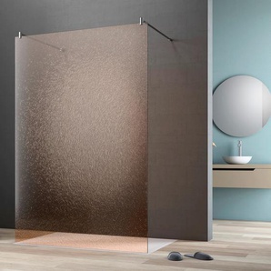 Walk-in-Dusche MAW BY GEO flex A-W002CBR Duschwände Gr. B/H: 135 cm x 200 cm, beidseitig montierbar, mit Antikalk-Versiegelung, braun (silberfarben) Duschen
