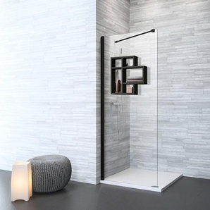 Walk-in-Dusche WELLTIME BY GEO Duschwände Gr. B/H: 100 cm x 200 cm, schwarz Duschen inkl. großem Regal in