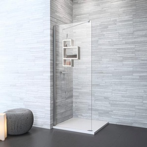Walk-in-Dusche WELLTIME BY GEO Duschwände Gr. B/H: 100 cm x 200 cm, silberfarben (silber, weiß) Duschen inkl. großem Regal in weiß