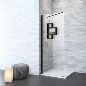 Walk-in-Dusche WELLTIME BY GEO Duschwände Gr. B/H: 120 cm x 200 cm, schwarz Duschen inkl. großem Regal in