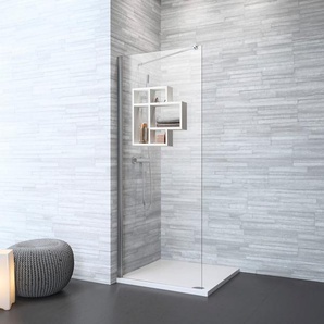 Walk-in-Dusche WELLTIME BY GEO Duschwände Gr. B/H: 90 cm x 200 cm, silberfarben (silber, weiß) Duschen inkl. großem Regal in weiß