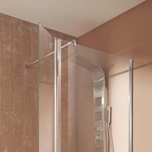 Walk-in-Dusche WELLTIME Mailand Duschwände Gr. B/H: 100 cm x 190 cm, beidseitig montierbar, ohne Antikalk-Versiegelung, grau (chromfarben) Duschen