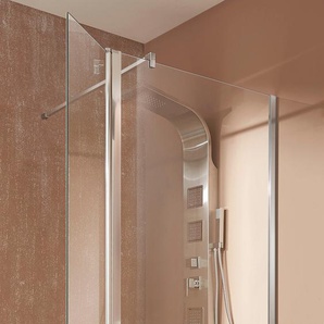 Walk-in-Dusche WELLTIME Mailand Duschwände Gr. B/H: 90 cm x 190 cm, beidseitig montierbar, ohne Antikalk-Versiegelung, grau (chromfarben) Duschen