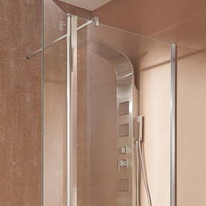 Walk-in-Dusche WELLTIME Mailand Duschwände Gr. B/H: 90 cm x 190 cm, beidseitig montierbar, ohne Antikalk-Versiegelung, grau (chromfarben) Duschen in 3 verschiedenen Breiten (90,100, 120cm), 6mm Sicherheitsglas