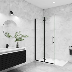 Walk in Duschwand 6mm nano esg Schwarz70x185cm Dusche Duschwände Duschabtrennung Falttür Duschkabine