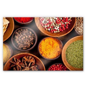 Herd-Abdeckplatte WALL-ART Spritzschutz Küche Gewürze Herdabdeckplatten Gr. B/H: 80 cm x 60 cm, 1 tlg., bunt Küchendekoration
