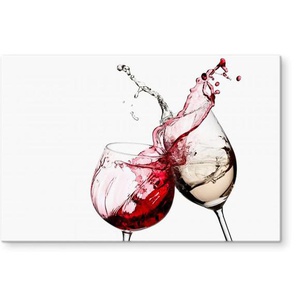 Herd-Abdeckplatte WALL-ART Spritzschutz Küche Weingläser Herdabdeckplatten Gr. B/H: 80 cm x 60 cm, 1 tlg., weiß Küchendekoration