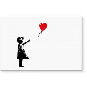 Küchenrückwand WALL-ART Banksy Girl with the red ballon Spritzschutzwände Gr. B/H: 80 cmx60 cm, bunt Küchendekoration