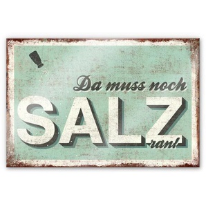 Küchenrückwand WALL-ART Spruch Da muss noch Salz ran Spritzschutzwände Gr. B/H: 80 cmx60 cm, bunt Küchendekoration