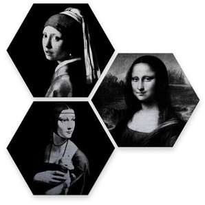 Wall-Art Mehrteilige Bilder Berühmte Frauen Kunstgeschichte, Blumenwiese (Set, 3 St), Metallschild Collage