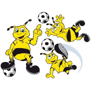 Wandtattoo WALL-ART BVB Borussia Schriftzug mit Logo Wandtattoos Gr. B/H/T: 40 cm x 30 cm x 0,1 cm, bunt Bundesliga-Fanshop Wandtattoos
