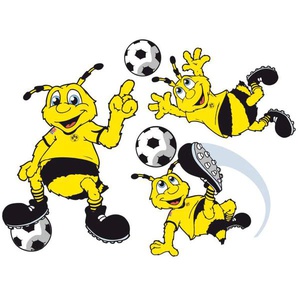 Wandtattoo WALL-ART BVB Borussia Schriftzug mit Logo Wandtattoos Gr. B/H/T: 60 cm x 44 cm x 0,1 cm, bunt Bundesliga-Fanshop Wandtattoos