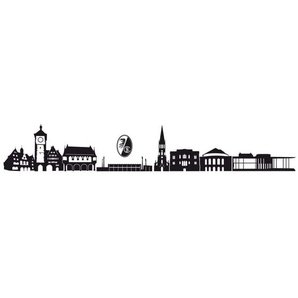 Wandtattoo WALL-ART Fußball SC Freiburg Skyline + Logo Wandtattoos Gr. B/H/T: 180 cm x 29 cm x 0,1 cm, schwarz Bundesliga-Fanshop