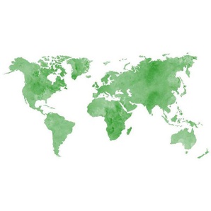Wall-Art Wandtattoo Grüne Weltkarte Bilderrahmen (1 St), selbstklebend, entfernbar