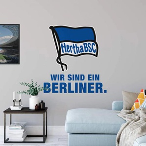 Wandtattoo WALL-ART Hertha BSC Logo Schriftzug Wandtattoos Gr. B/H/T: 120 cm x 130 cm x 0,1 cm, blau Bundesliga-Fanshop