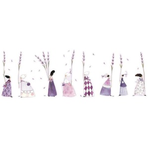 Wall-Art Wandtattoo Lila Lavendel Blumen Mädchen (1 St), selbstklebend, entfernbar
