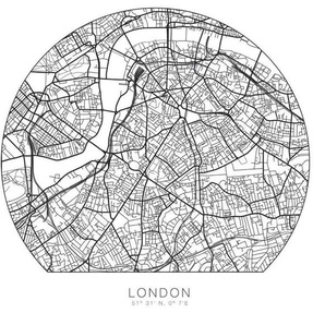 Wall-Art Wandtattoo London Stadtplan selbstklebend (1 St), selbstklebend, entfernbar