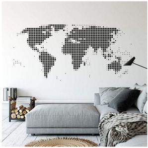 Wall-Art Wandtattoo Punkte Weltkarte abstrakt Dots (1 St), selbstklebend, entfernbar
