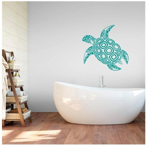 Wall-Art Wandtattoo Badezimmer Schildkröte, selbstklebend, entfernbar