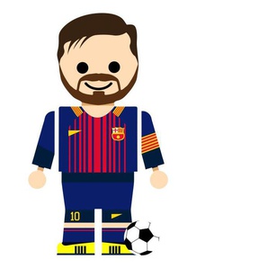 Wandtattoo WALL-ART Spielfigur Fussball Messi Wandtattoos Gr. B/H/T: 100 cm x 173 cm x 0,1 cm, bunt Wandtattoo Wandtattoos Fußball