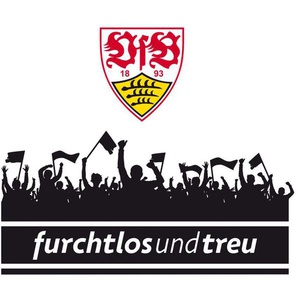 Wandtattoo WALL-ART VfB Stuttgart Fans mit Logo Wandtattoos Gr. B/H/T: 80 cm x 40 cm x 0,1 cm, bunt (mehrfarbig) Bundesliga-Fanshop