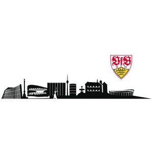 Wandtattoo WALL-ART VfB Stuttgart Skyline mit Logo Wandtattoos Gr. B/H/T: 120 cm x 20 cm x 0,1 cm, bunt (mehrfarbig) Bundesliga-Fanshop