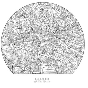 Wall-Art Wandtattoo Wandaufkleber Berlin Stadtplan (1 St), selbstklebend, entfernbar