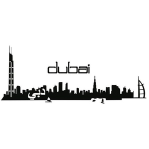 Wall-Art Wandtattoo XXL Stadt Skyline Dubai 120cm (1 St), selbstklebend, entfernbar
