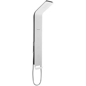 Wand-Duschsäule aus Aluminium mit 4-Funktions-Mischer, Wasserfall- und Massagedüsen, weiß (alushower) - Anima