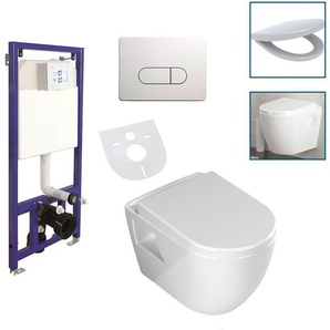 Wand / Hänge wc Toilette Softclose-Deckel Vorwandelement Betätigungsplatte - Aloni