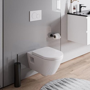 Wand-WC Bernstein spülrandlos viveo weiß glänzend inkl. WC-Deckel mit Absenkautomatik