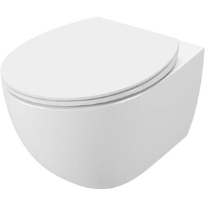 Wand wc spülrandlos Melina Tiefspüler weiß inkl. wc Sitz Wand-Tiefspül-WC - Primaster